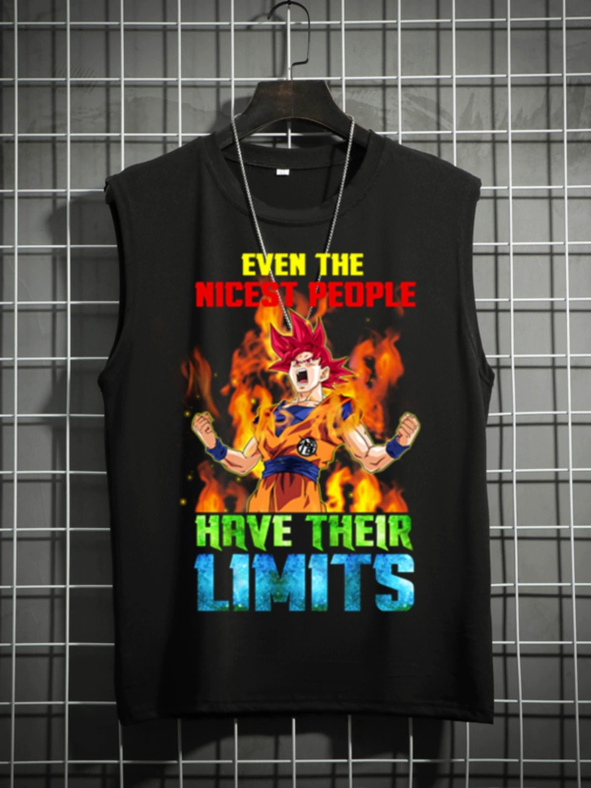 Dragon Ball Super Joint Name Saiya Sleeveless Men and Women Wukong Ins Super Hot T-shirt Cartoon Summer Country Trendy Couple Wear - Yallafit