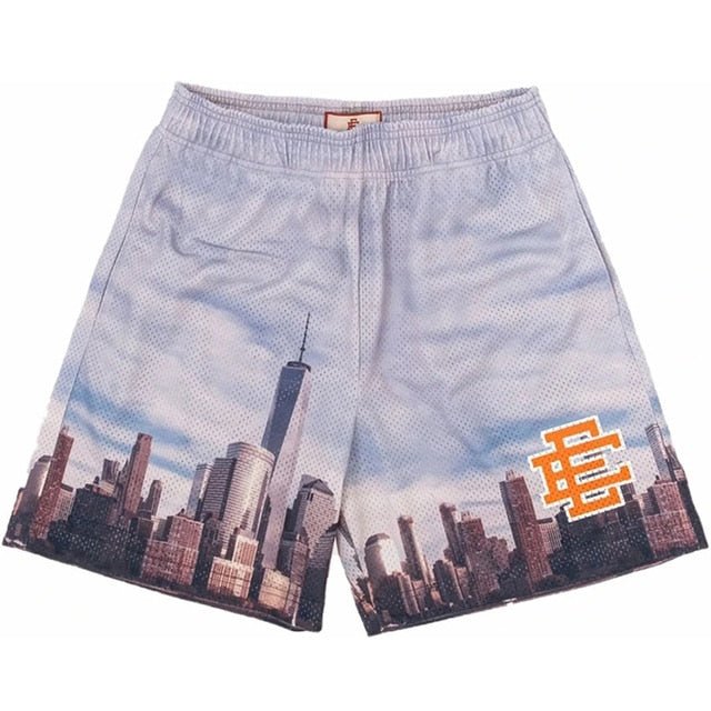 EE Basic Short NEW YORK CITY SKYLINE 2023 men casual shorts fitness sports pants summer gym workout mesh shorts men shorts - Yallafit