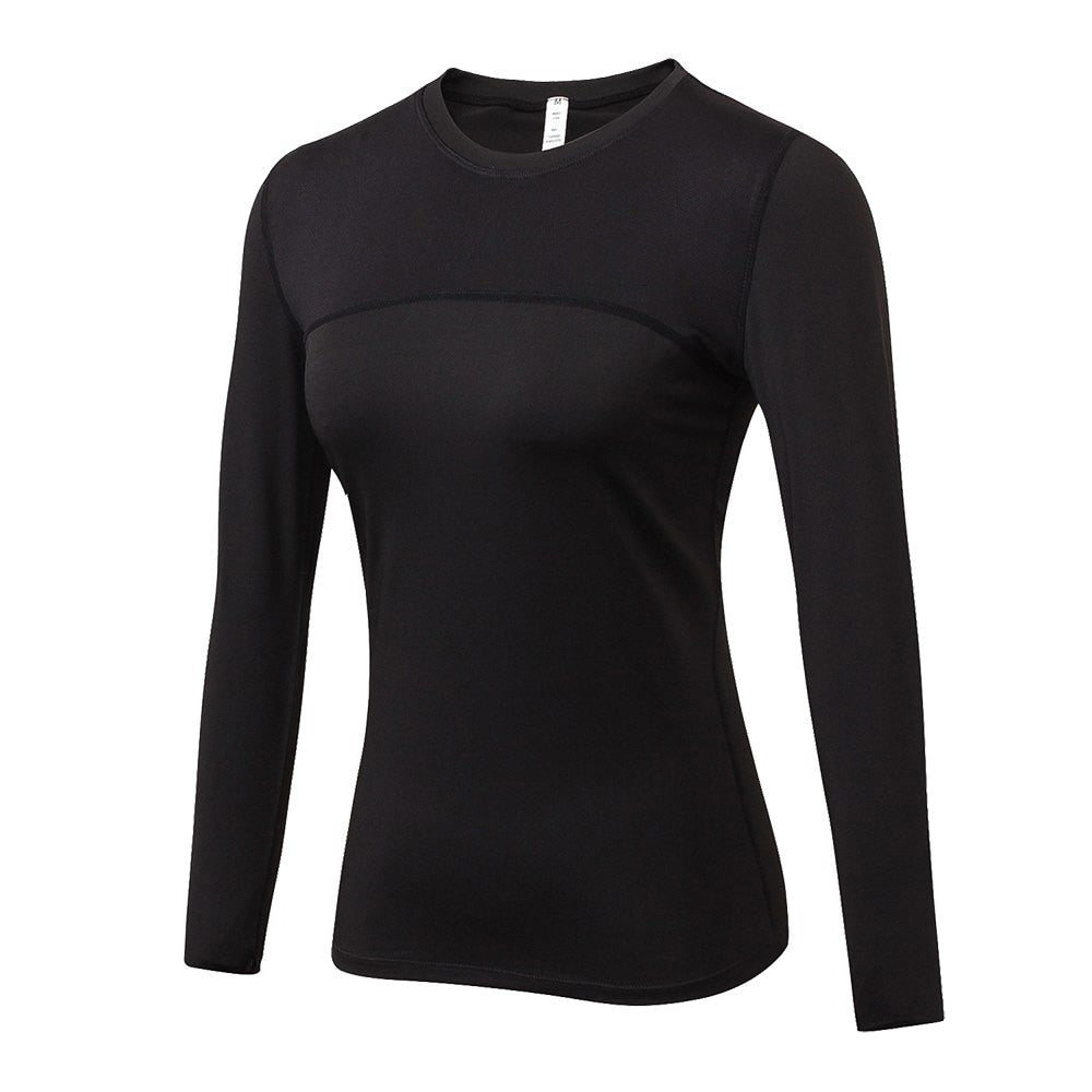 Elastic Gym Yoga Shirt Long Sleeve Women Slim Mesh Running Sport Jacket Quick Dry Black Fitness Sweatshirts - Yallafit