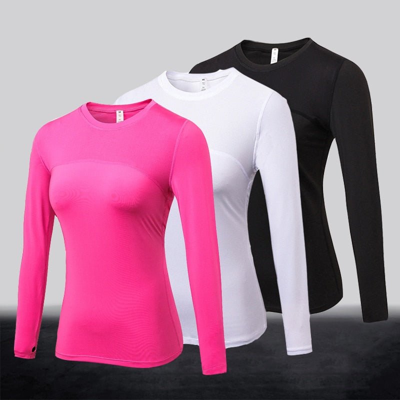 Elastic Gym Yoga Shirt Long Sleeve Women Slim Mesh Running Sport Jacket Quick Dry Black Fitness Sweatshirts - Yallafit