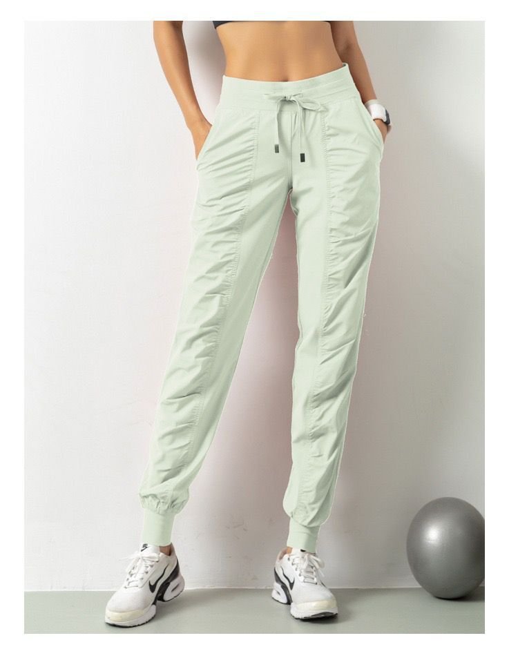 Fabric Drawstring Running Sport Joggers Women Quick Dry Athletic Gym Fitness Sweatpants with Two Side Pockets - Yallafit