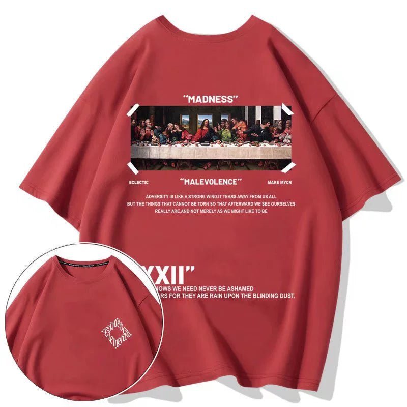 Fashion Brand Oversize Hip Hop plus Size Short-Sleeved T-shirt - Yallafit