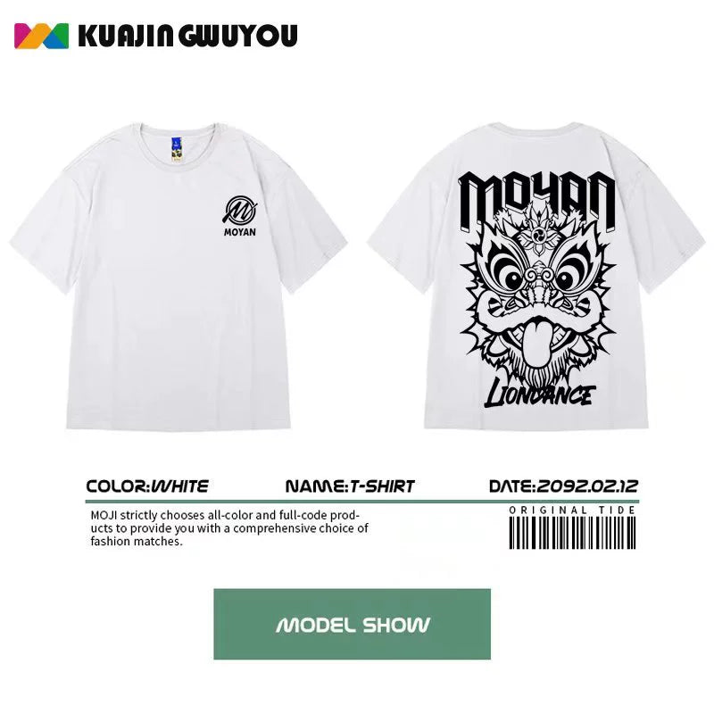 Fashion Brand Oversize Hip Hop plus Size Short-Sleeved T-shirt - Yallafit