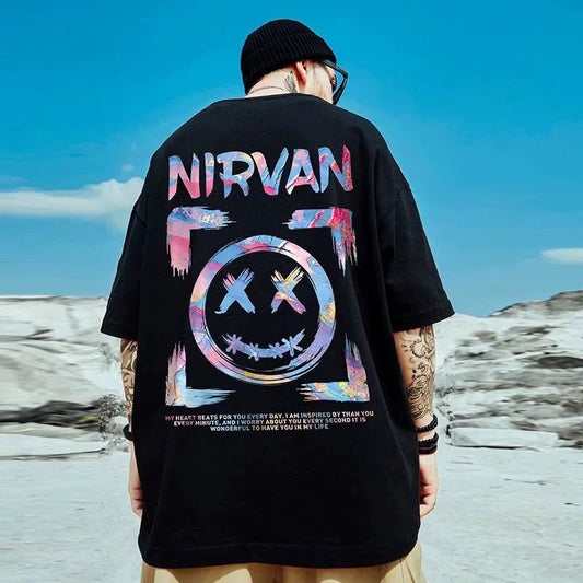 Fashion Brand Oversize Hip Hop plus Size Short-Sleeved T-shirt - Yallafit