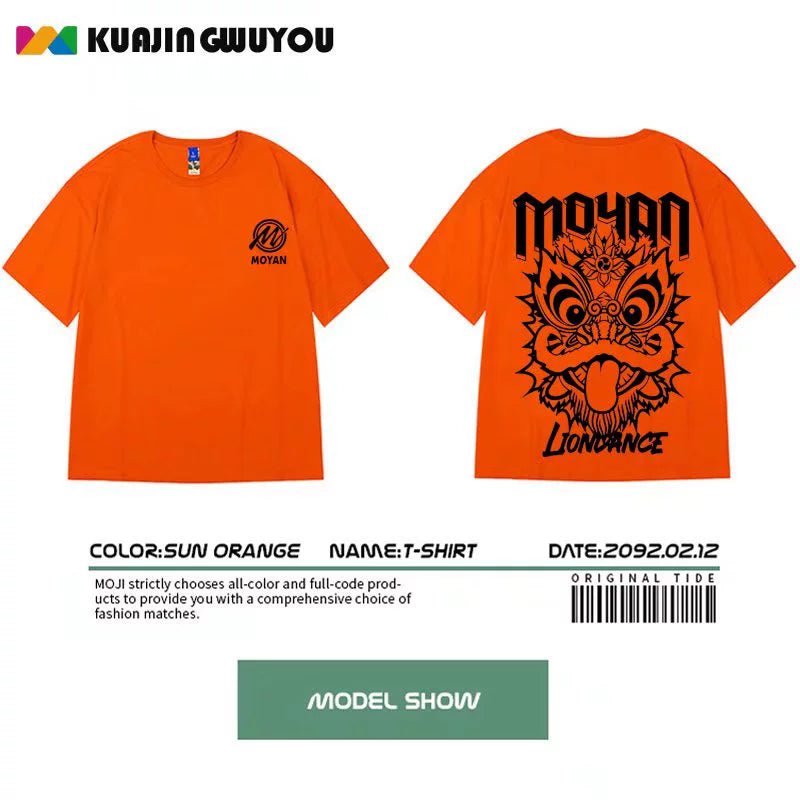 Fashion Brand Oversize Hip Hop plus Size Short-Sleeved T-shirt - Yallafit