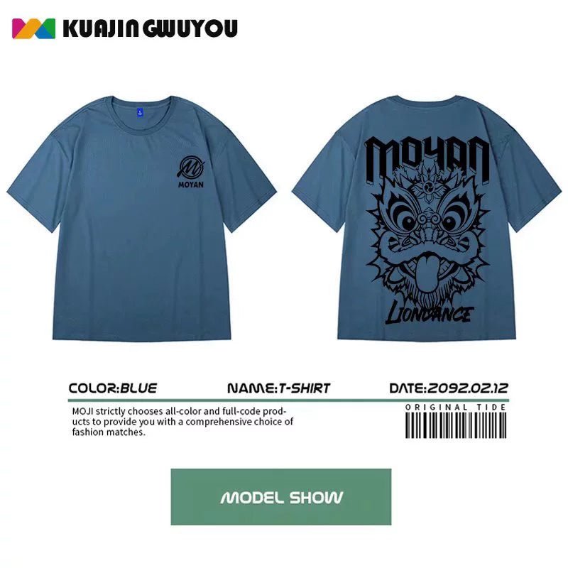 Fashion Brand Oversize Hip Hop plus Size Short-Sleeved T-shirt - Yallafit