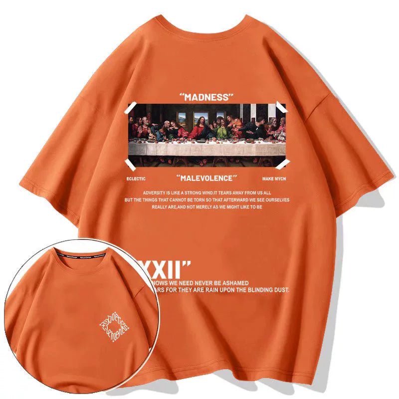 Fashion Brand Oversize Hip Hop plus Size Short-Sleeved T-shirt - Yallafit