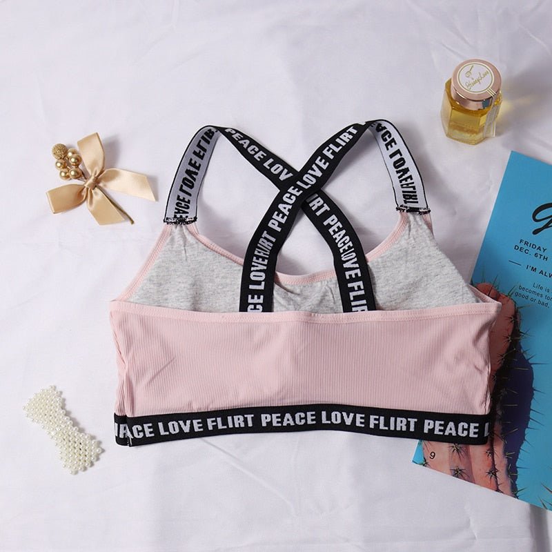 Female Letter Sports Bras Push Up Tube Top Fitness Running Yoga Bra Sport Tops For Women Gym Wear Solid Underwear Sportswear - Yallafit