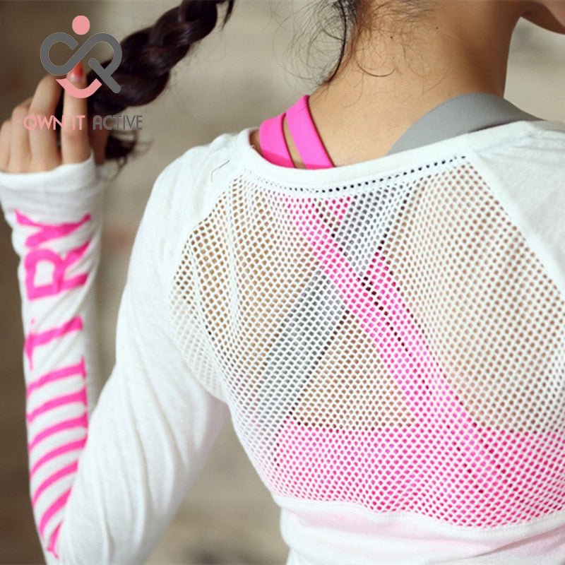 Fitness Breathable Sportswear Women T Shirt Sport Suit Yoga Top Quick-Dry Running Shirt Gym Clothes Sport Shirt Jacket P189 - Yallafit