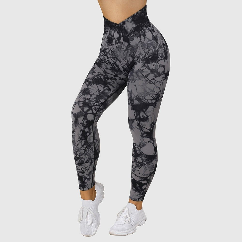 Fitness Leggings Women Crossover Yoga Pants Mujer Scrunch Butt Legging Workout Booty Leggings Gym Seamless Yoga Leggings Women - Yallafit