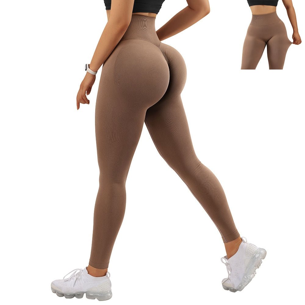Fitness Leggings Women Crossover Yoga Pants Mujer Scrunch Butt Legging Workout Booty Leggings Gym Seamless Yoga Leggings Women - Yallafit