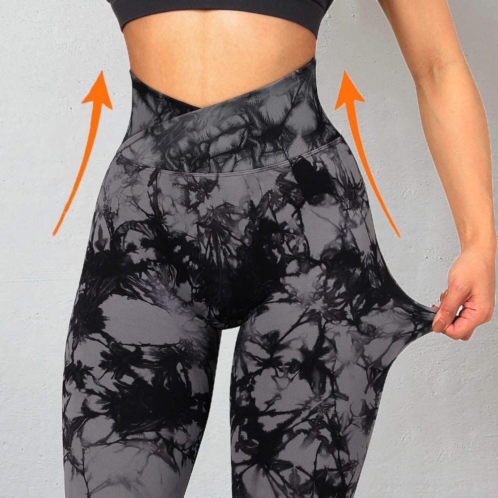 Fitness Leggings Women Crossover Yoga Pants Mujer Scrunch Butt Legging Workout Booty Leggings Gym Seamless Yoga Leggings Women - Yallafit