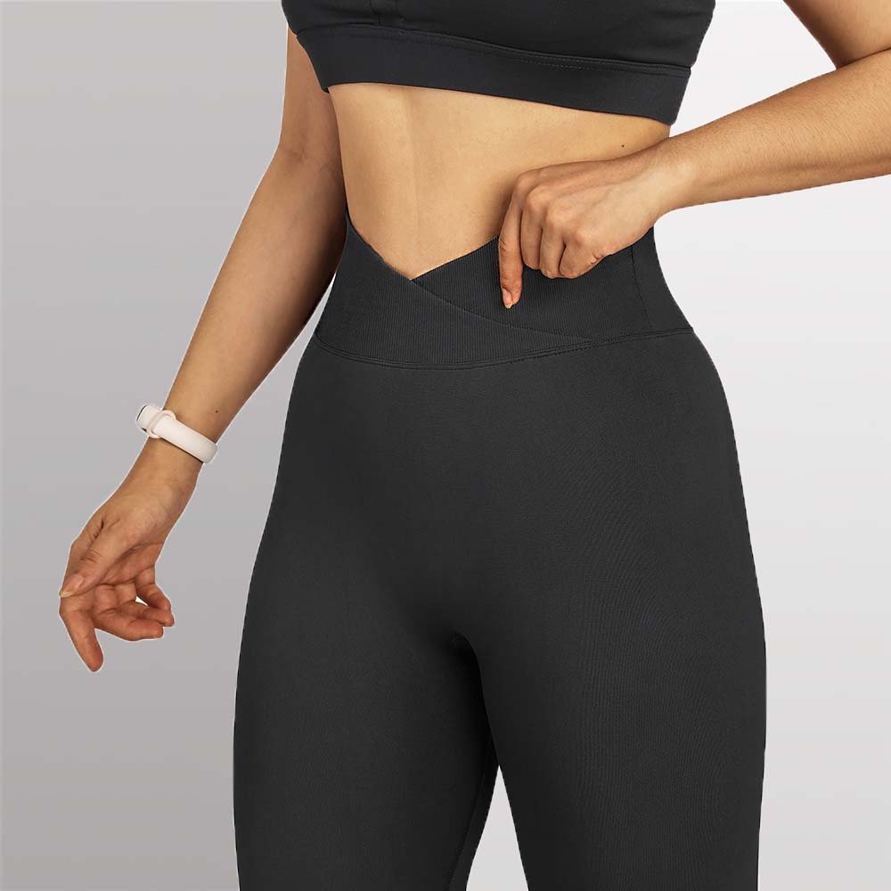 Fitness Leggings Women Crossover Yoga Pants Mujer Scrunch Butt Legging Workout Booty Leggings Gym Seamless Yoga Leggings Women - Yallafit