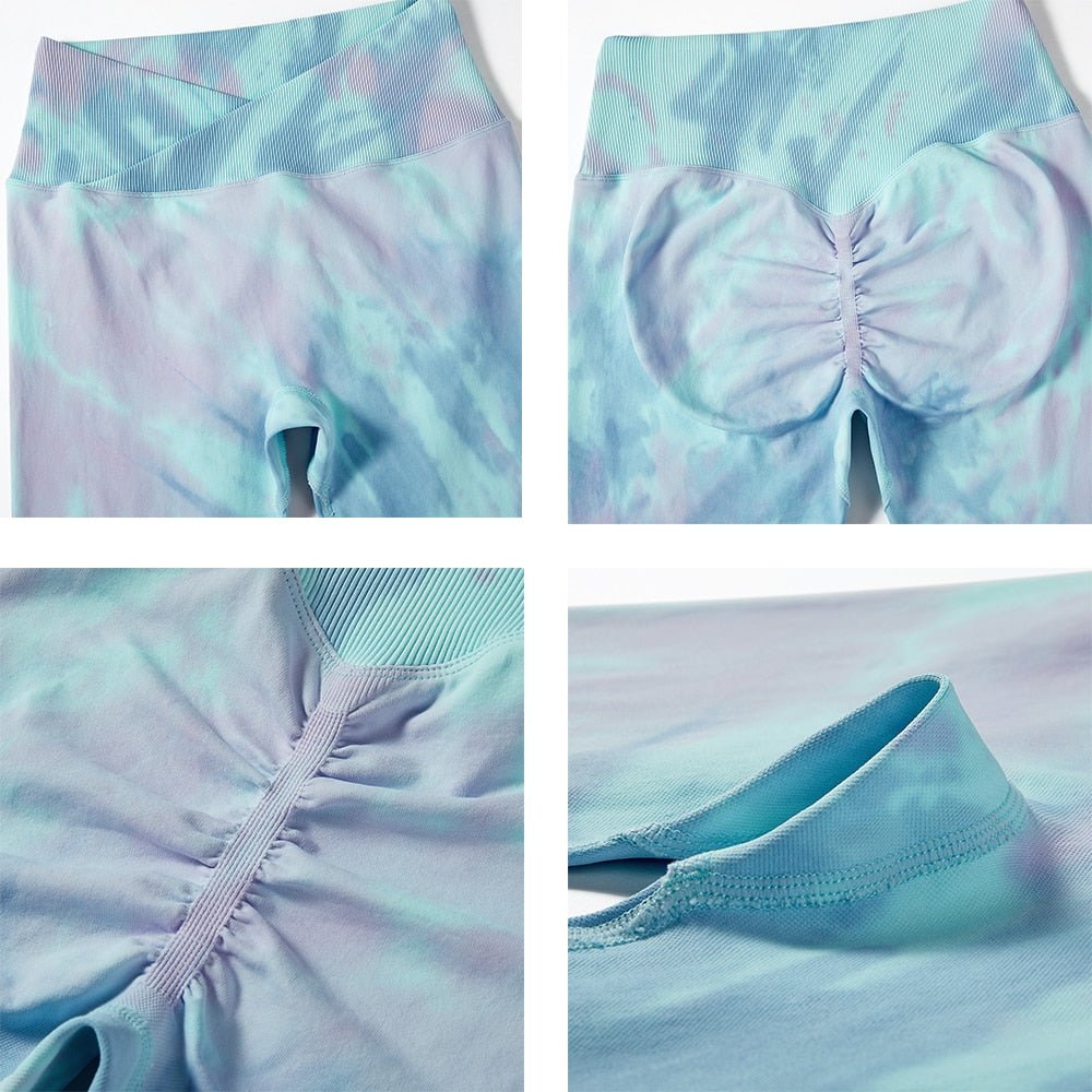 Fitness Leggings Women Crossover Yoga Pants Mujer Scrunch Butt Legging Workout Booty Leggings Gym Seamless Yoga Leggings Women - Yallafit