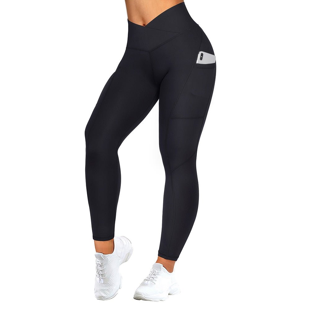 Fitness Leggings Women Crossover Yoga Pants Mujer Scrunch Butt Legging Workout Booty Leggings Gym Seamless Yoga Leggings Women - Yallafit