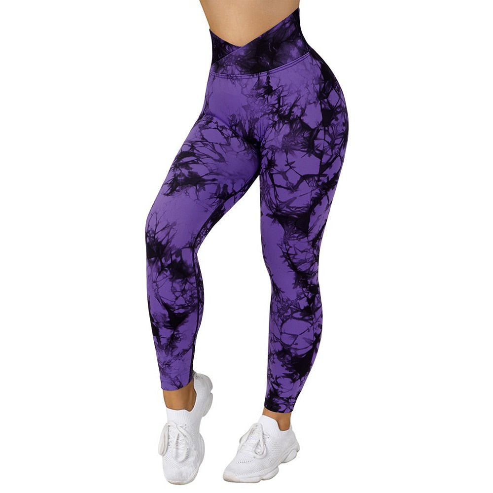 Fitness Leggings Women Crossover Yoga Pants Mujer Scrunch Butt Legging Workout Booty Leggings Gym Seamless Yoga Leggings Women - Yallafit
