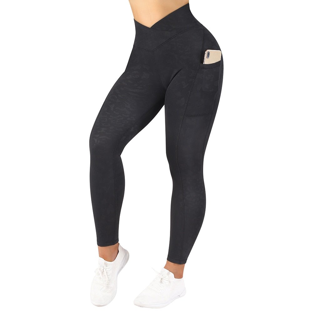 Fitness Leggings Women Crossover Yoga Pants Mujer Scrunch Butt Legging Workout Booty Leggings Gym Seamless Yoga Leggings Women - Yallafit