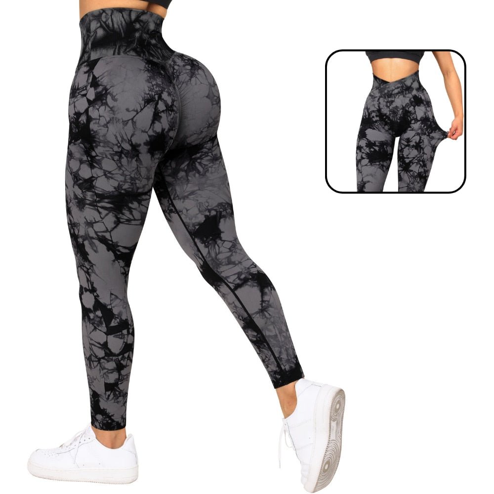 Fitness Leggings Women Crossover Yoga Pants Mujer Scrunch Butt Legging Workout Booty Leggings Gym Seamless Yoga Leggings Women - Yallafit