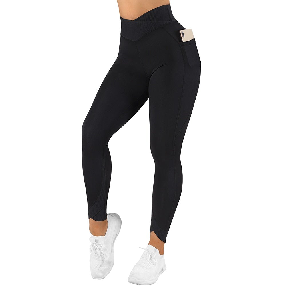 Fitness Leggings Women Crossover Yoga Pants Mujer Scrunch Butt Legging Workout Booty Leggings Gym Seamless Yoga Leggings Women - Yallafit