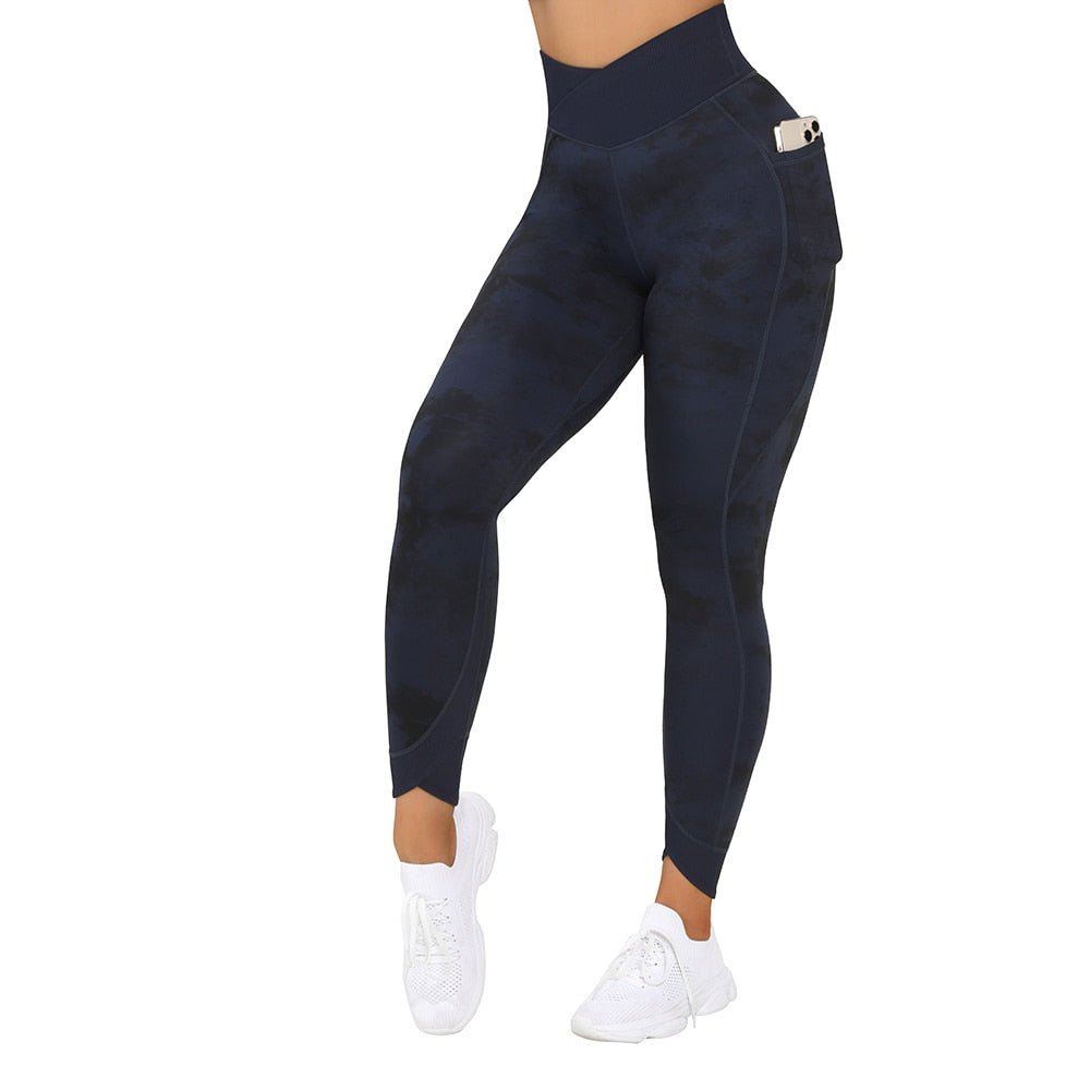 Fitness Leggings Women Crossover Yoga Pants Mujer Scrunch Butt Legging Workout Booty Leggings Gym Seamless Yoga Leggings Women - Yallafit
