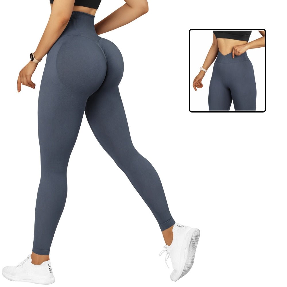 Fitness Leggings Women Crossover Yoga Pants Mujer Scrunch Butt Legging Workout Booty Leggings Gym Seamless Yoga Leggings Women - Yallafit