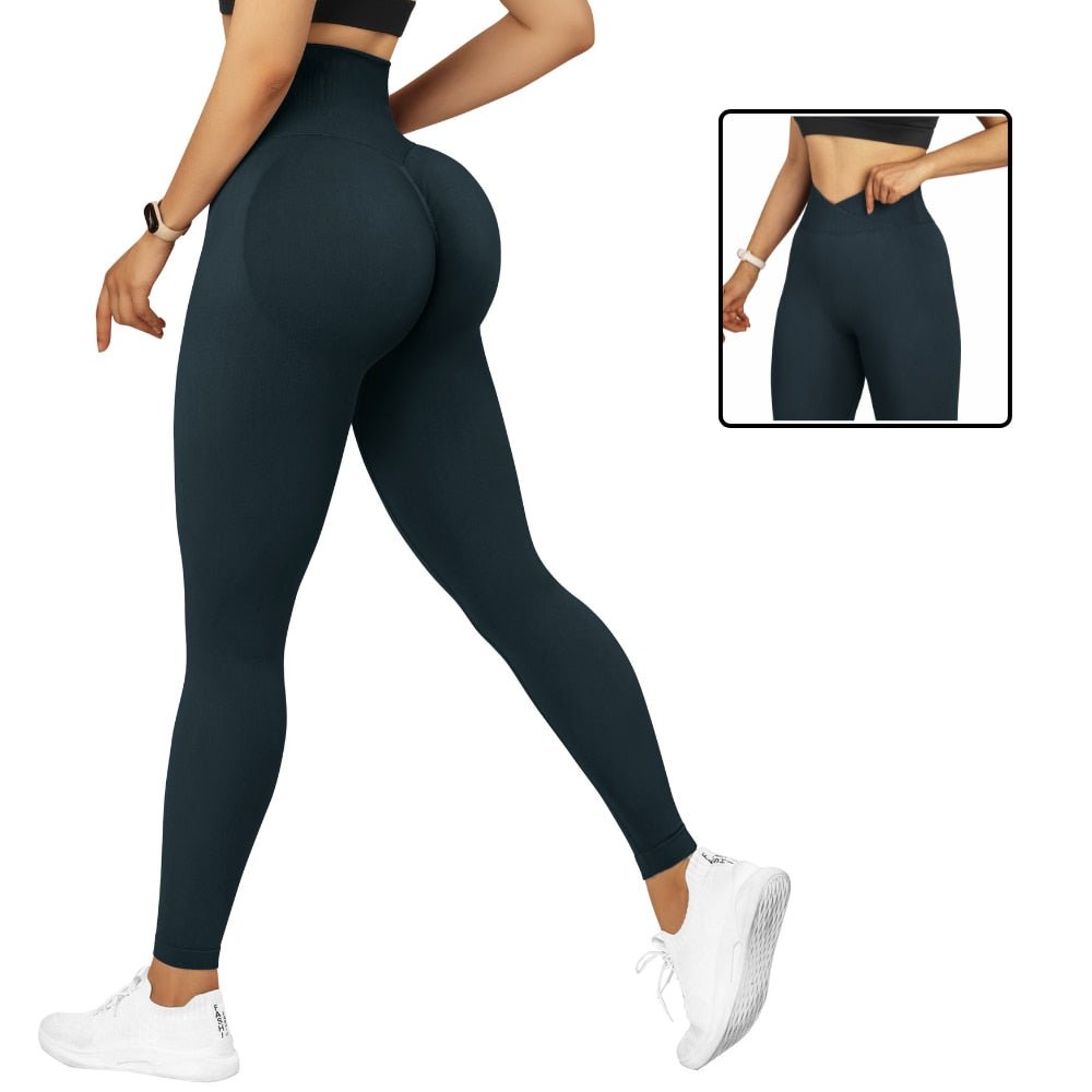 Fitness Leggings Women Crossover Yoga Pants Mujer Scrunch Butt Legging Workout Booty Leggings Gym Seamless Yoga Leggings Women - Yallafit