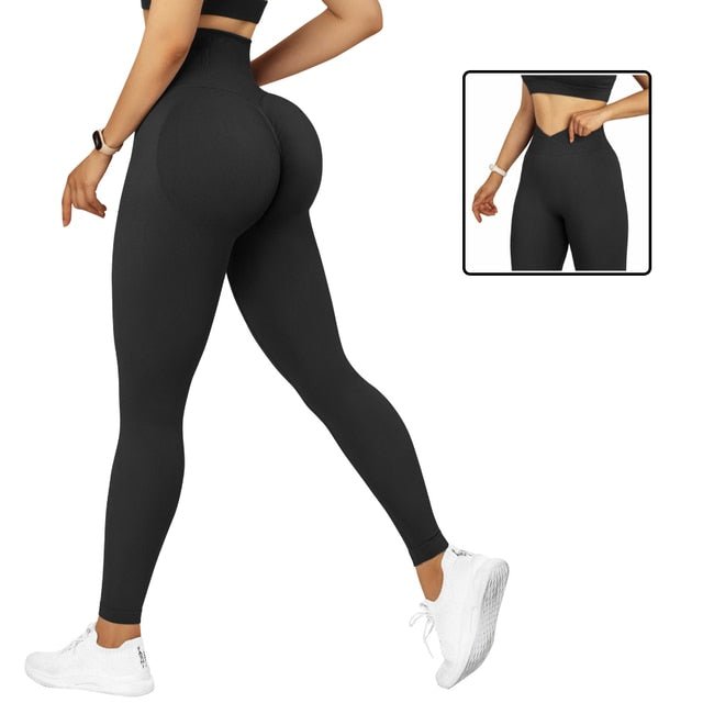Fitness Leggings Women Crossover Yoga Pants Mujer Scrunch Butt Legging Workout Booty Leggings Gym Seamless Yoga Leggings Women - Yallafit