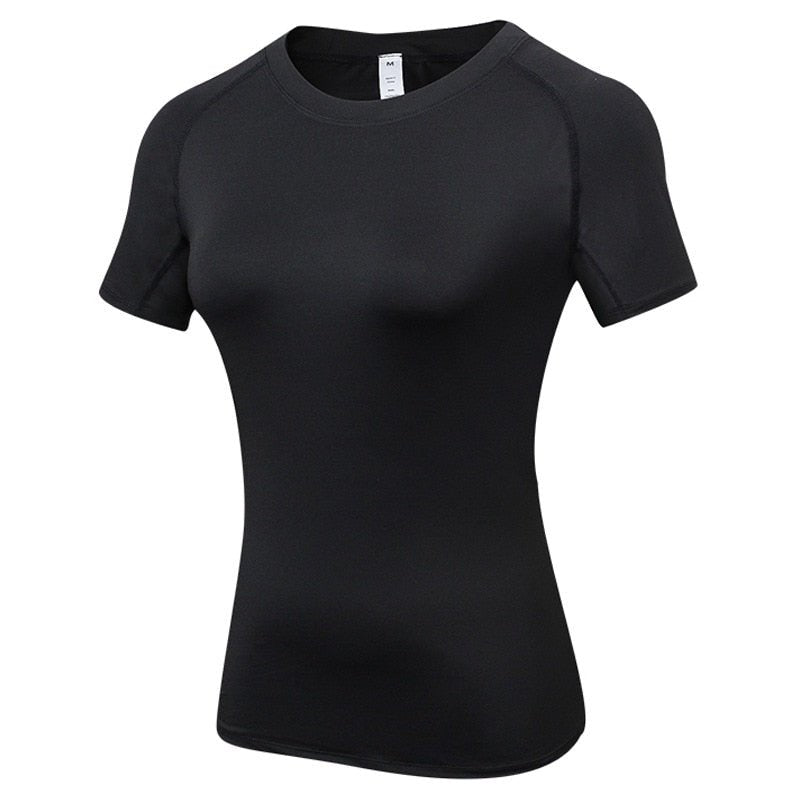 Fitness Women's Shirts Quick Drying T Shirt Elastic Yoga Sport Tights Gym Running Tops Short Sleeve Tees Blouses Jersey camisole - Yallafit