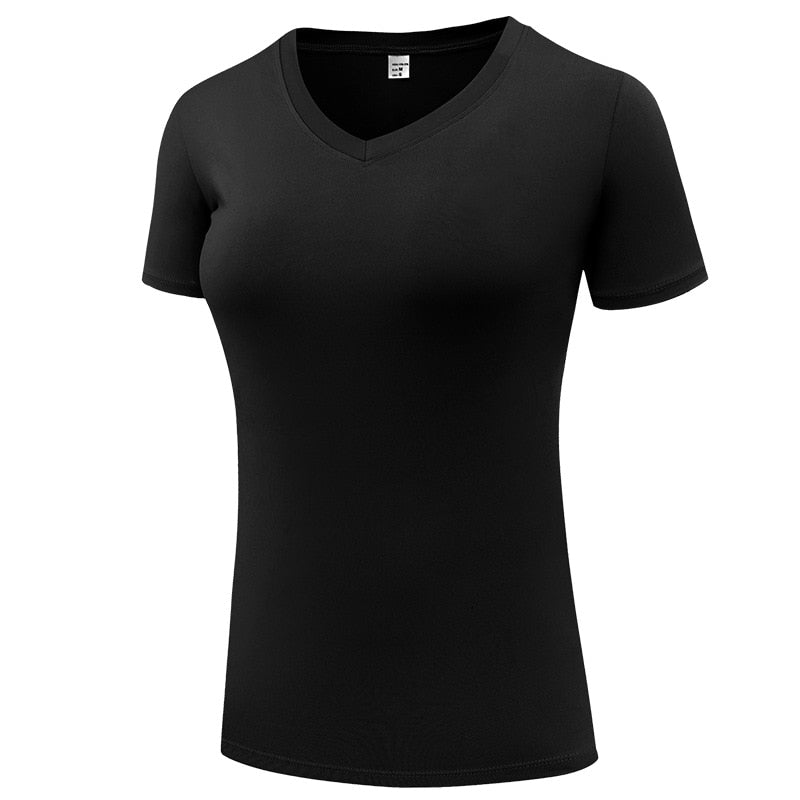 Fitness Women's Shirts Quick Drying T Shirt Elastic Yoga Sport Tights Gym Running Tops Short Sleeve Tees Blouses Jersey camisole - Yallafit