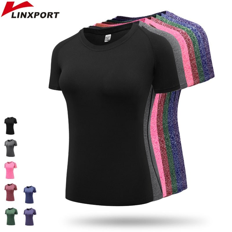 Fitness Women's Shirts Quick Drying T Shirt Elastic Yoga Sport Tights Gym Running Tops Short Sleeve Tees Blouses Jersey camisole - Yallafit