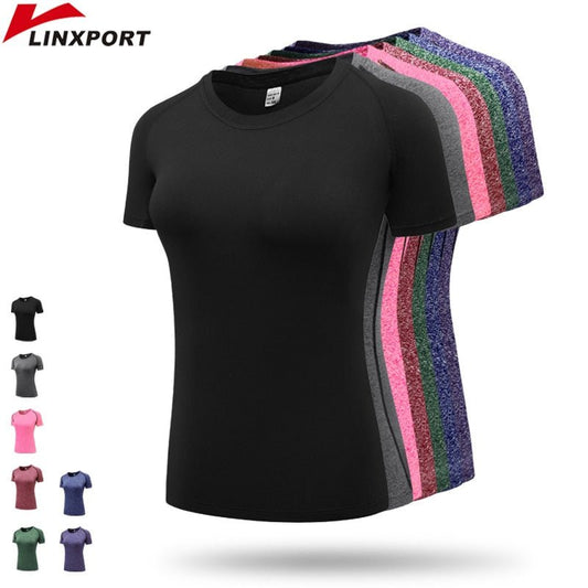 Fitness Women's Shirts Quick Drying T Shirt Elastic Yoga Sport Tights Gym Running Tops Short Sleeve Tees Blouses Jersey camisole - Yallafit
