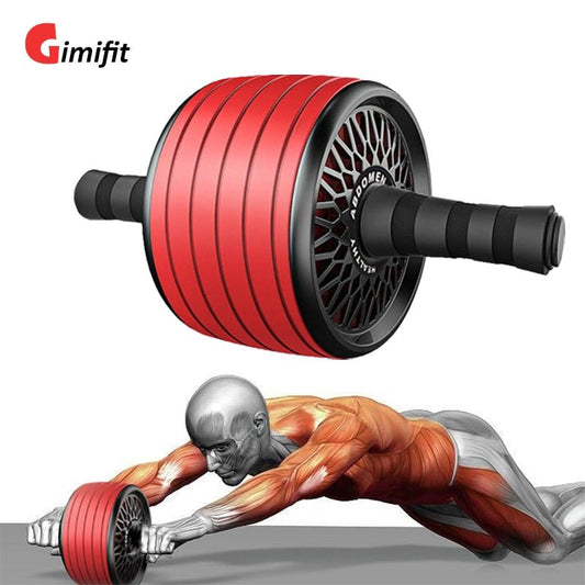 Gimift Abdominals Exercise Wheel Wider AB Roller Noiseless Abdominal Core Muscle Building Workout Gym Home Fitness Equipment - Yallafit