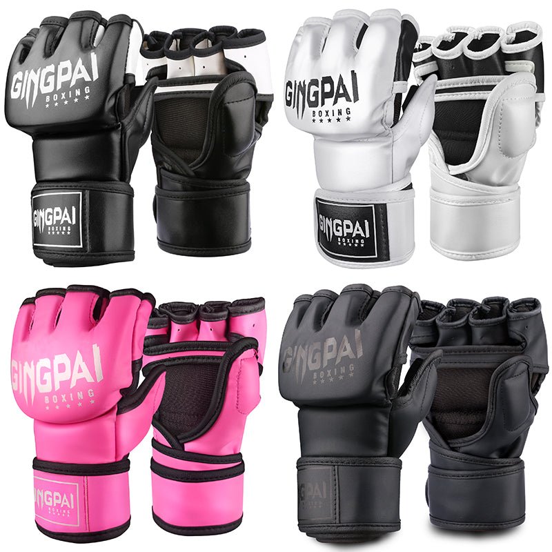 Half Finger Boxing Gloves Adult Men Women Boxing Glove Five Finger Breathable Combat MMA Training Gloves Sanda Fight Fighting - Yallafit