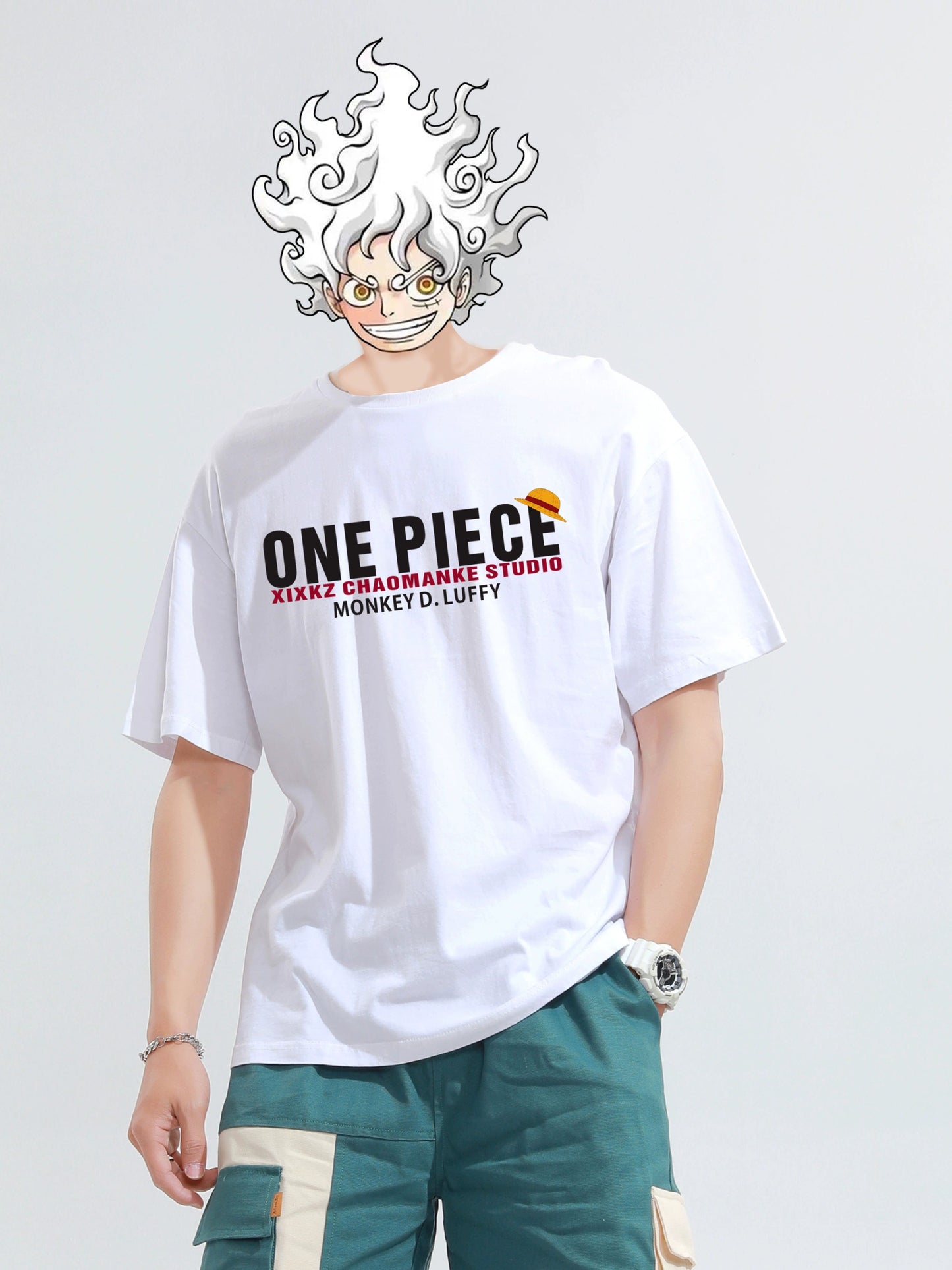 Heavy Cotton Japanese-Style Luffy Ace Short-Sleeved T-shirt - Yallafit