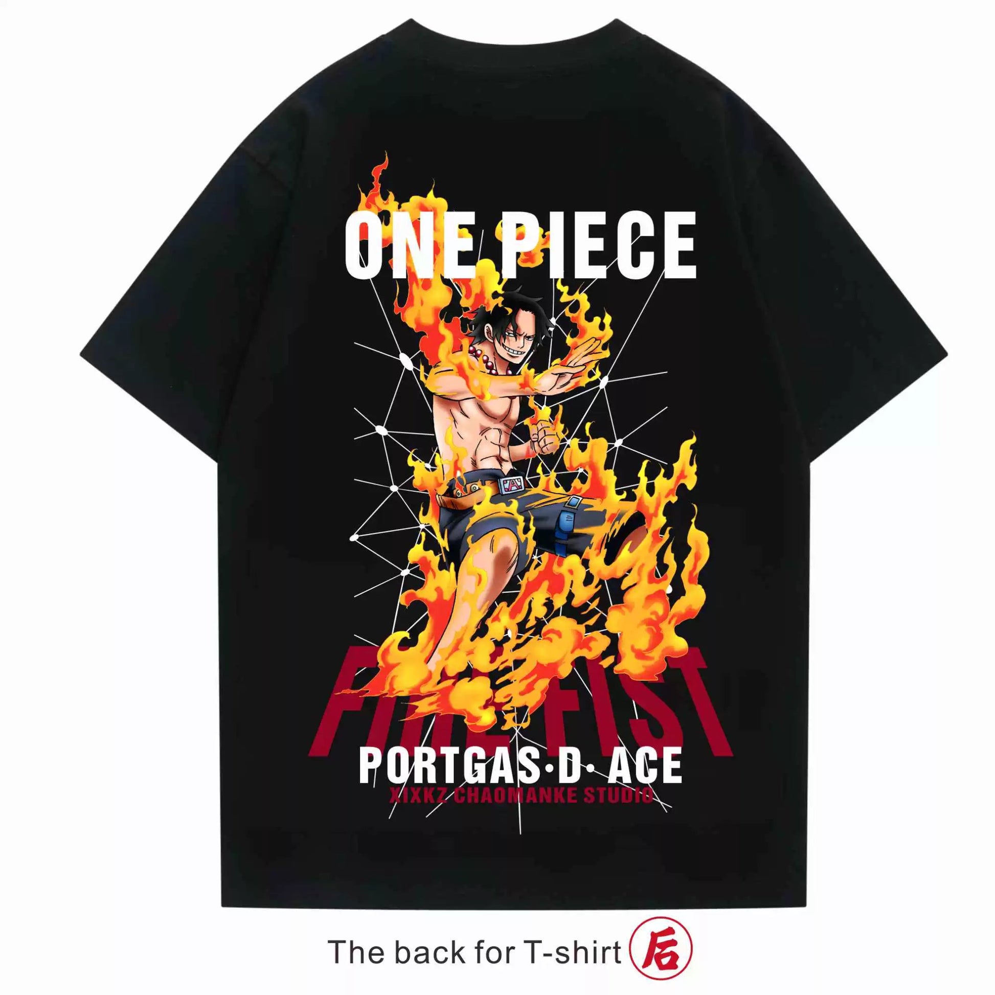 Heavy Cotton Japanese-Style Luffy Ace Short-Sleeved T-shirt - Yallafit