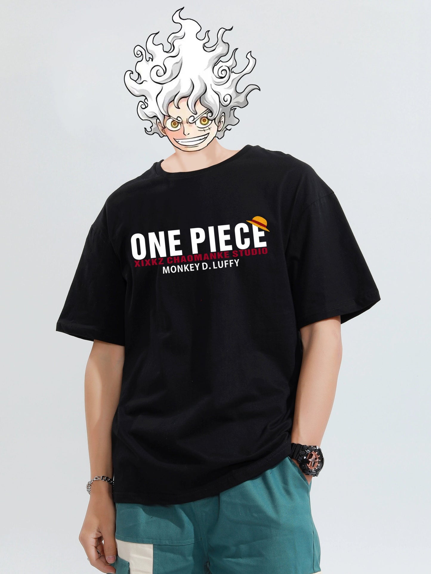 Heavy Cotton Japanese-Style Luffy Ace Short-Sleeved T-shirt - Yallafit