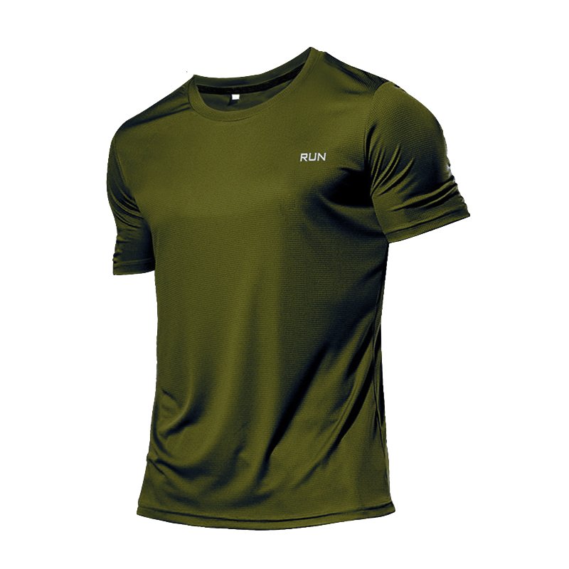 High Quality Polyester Men Running T Shirt Quick Dry Fitness Shirt Training Exercise Clothes Gym Sport Shirt Tops Lightweight - Yallafit