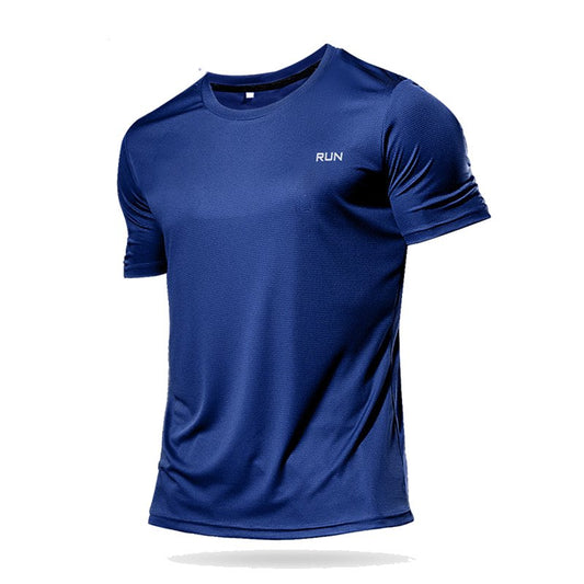 High Quality Polyester Men Running T Shirt Quick Dry Fitness Shirt Training Exercise Clothes Gym Sport Shirt Tops Lightweight - Yallafit