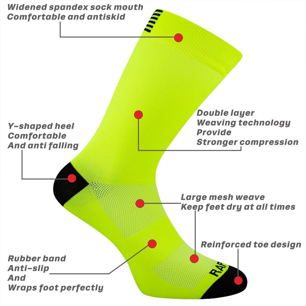 High Quality Profession Team Men Women Cycling Socks Bike Socks Breathable Bicycle Socks Outdoor Sportswear Racing Socks 2021 - Yallafit
