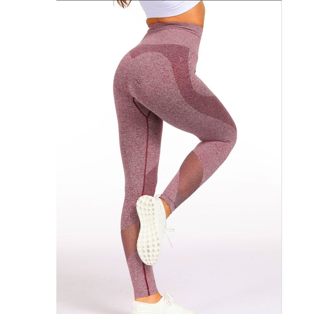 High Waist Fitness Gym Legging Women Seamless Energy Tights Workout Running Activewear Yoga leggins Hollow Sport Trainning Short - Yallafit