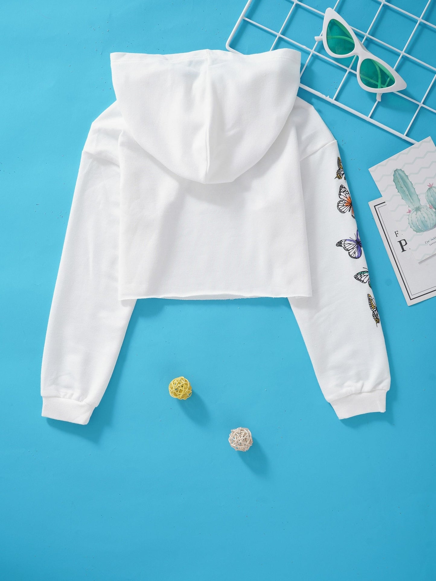 Hip Hop Girls Clothing Kids Hooded Sweatshirt Cotton Long Sleeves Cropped T-Shirts Tops Modern Jazz Dance Gym Workout Clothes - Yallafit