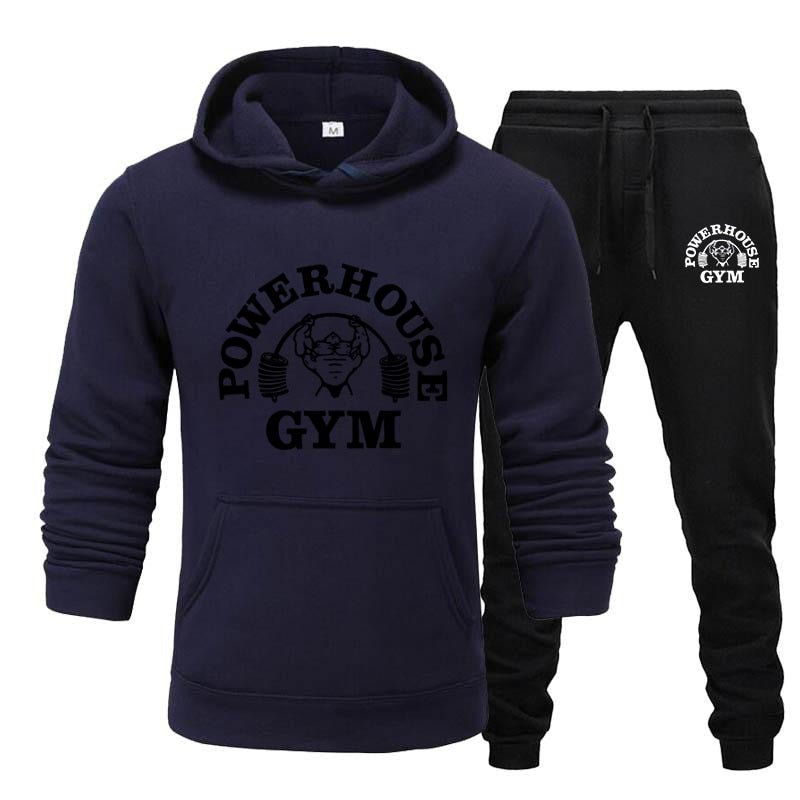 Hoodies Men's Sportswear Sets Casual Tracksuit Men 2 Piece Sweatshirt + Sweatpants Suit 2020 Autumn Winter Hooded Thick Top Male - Yallafit
