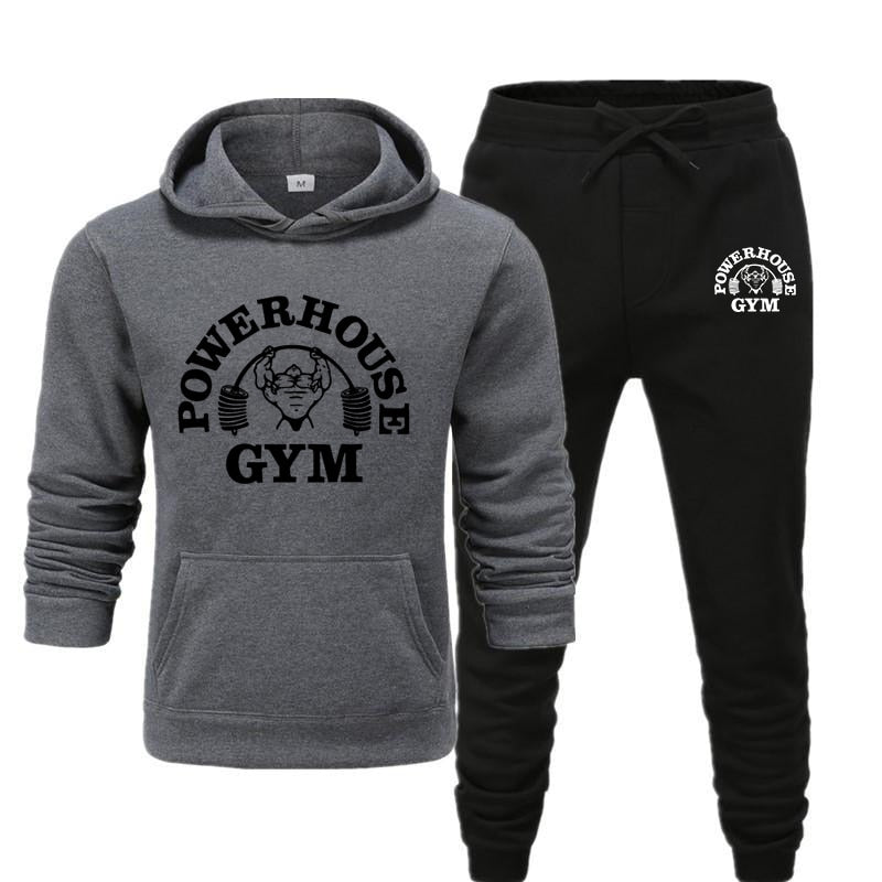 Hoodies Men's Sportswear Sets Casual Tracksuit Men 2 Piece Sweatshirt + Sweatpants Suit 2020 Autumn Winter Hooded Thick Top Male - Yallafit