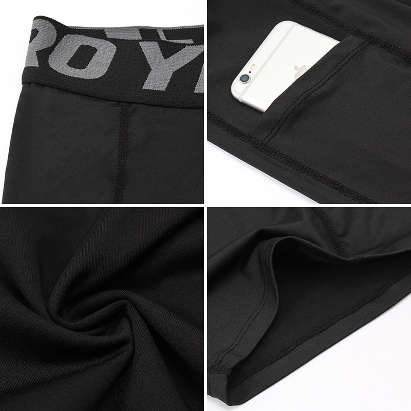 Hot Men Quick Dry Short Running Leggings Mens Compression Running Tights Gym Fitness Sport Shorts Leggings Male Underwear - Yallafit