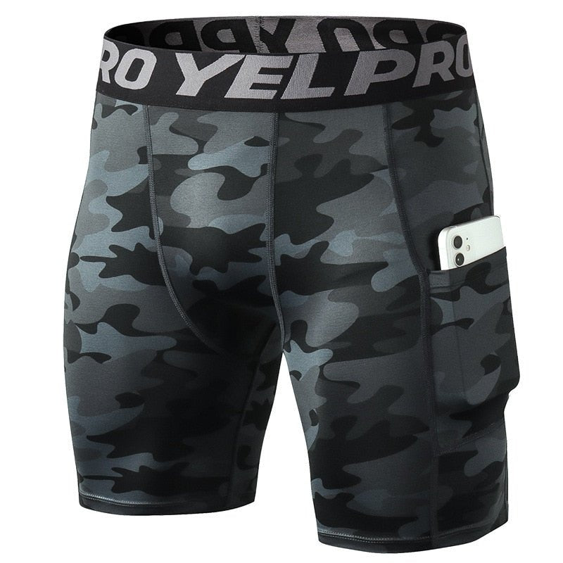 Hot Men Quick Dry Short Running Leggings Mens Compression Running Tights Gym Fitness Sport Shorts Leggings Male Underwear - Yallafit