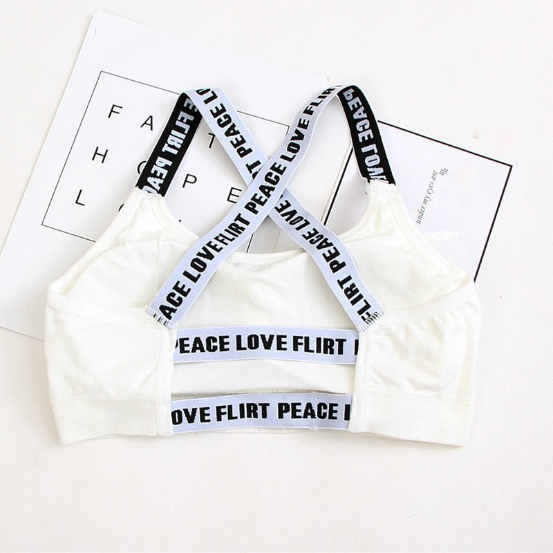 Hot Sale Kids Sports Training Bra for Teenage Girl Underwear Bras Solid Color Wireless Cotton Girls Bra - Yallafit