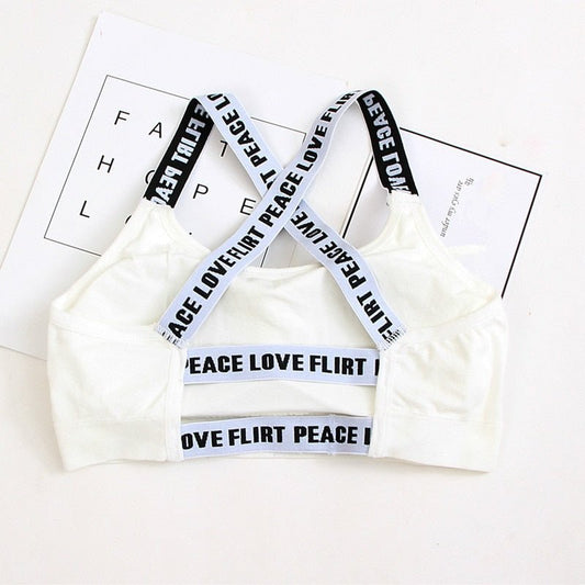 Hot Sale Kids Sports Training Bra for Teenage Girl Underwear Bras Solid Color Wireless Cotton Girls Bra - Yallafit