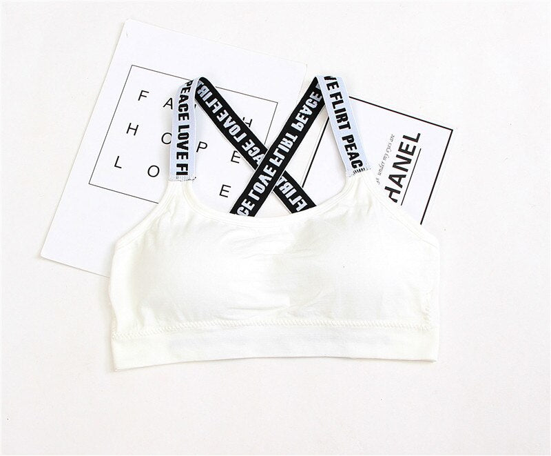 Hot Sale Kids Sports Training Bra for Teenage Girl Underwear Bras Solid Color Wireless Cotton Girls Bra - Yallafit