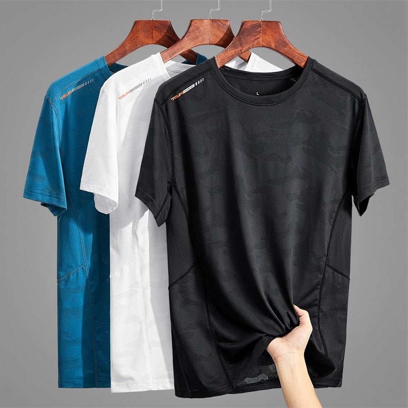 Ice Silk T Shirts Male 6xl 7xl 8xl 9xl Short Sleeve Tshirt Oversized Men Summer Cool Quick Dry T-shirt Men's Sporting Clothing - Yallafit