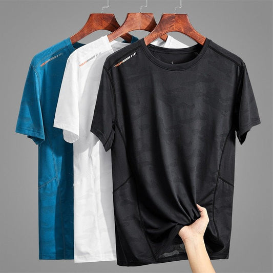 Ice Silk T Shirts Male 6xl 7xl 8xl 9xl Short Sleeve Tshirt Oversized Men Summer Cool Quick Dry T-shirt Men's Sporting Clothing - Yallafit